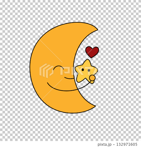 A cartoon character holding a star in its mouth A cartoon character holding a star in its mouth 132971605
