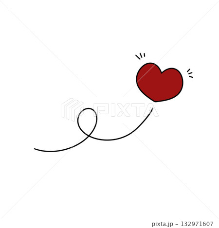A red heart is flying through the air 132971607
