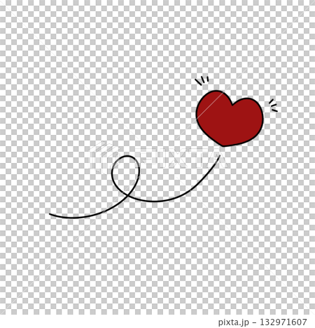 A red heart is flying through the air A red heart is flying through the air 132971607