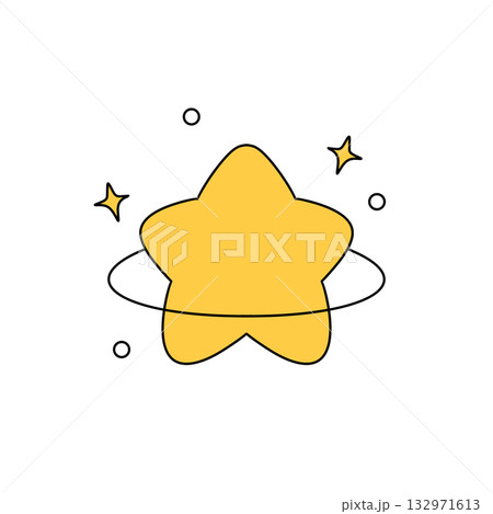 A yellow star with a circle around it A yellow star with a circle around it 132971613