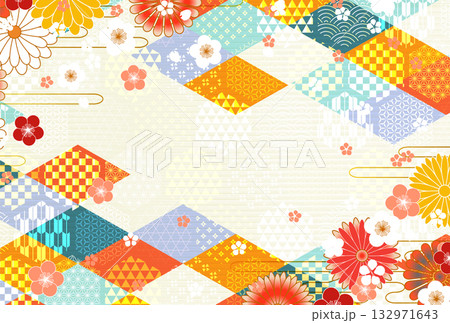 梅 和柄 年賀状 背景 梅 和柄 年賀状 背景 132971643