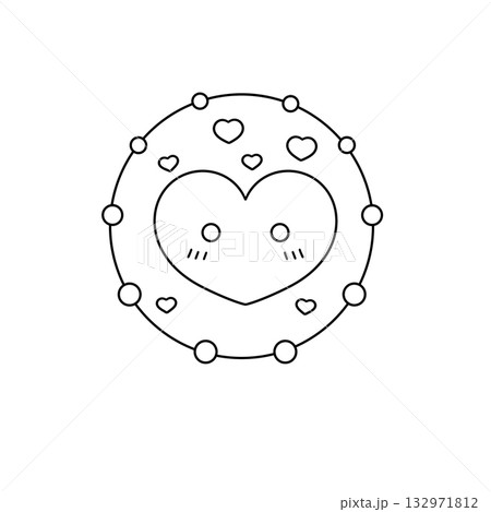 A heart with many small hearts surrounding it 132971812
