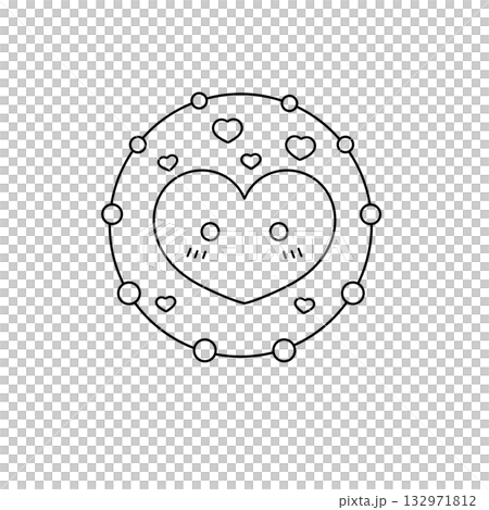 A heart with many small hearts surrounding it 132971812
