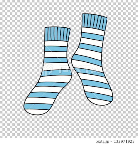 Two striped socks with blue and white stripes 132971925