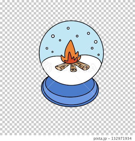 A snow globe with a fire inside it A snow globe with a fire inside it 132971934