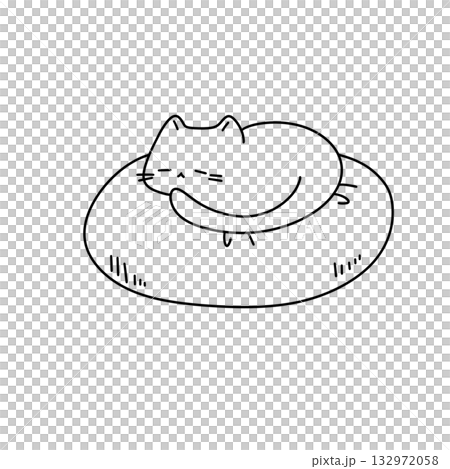A cat is sleeping on a pillow A cat is sleeping on a pillow 132972058