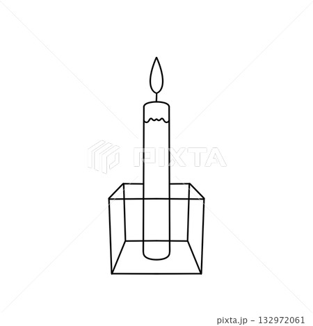 A candle is lit in a box A candle is lit in a box 132972061