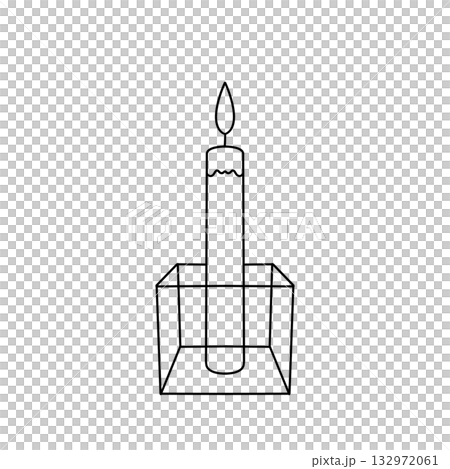 A candle is lit in a box A candle is lit in a box 132972061