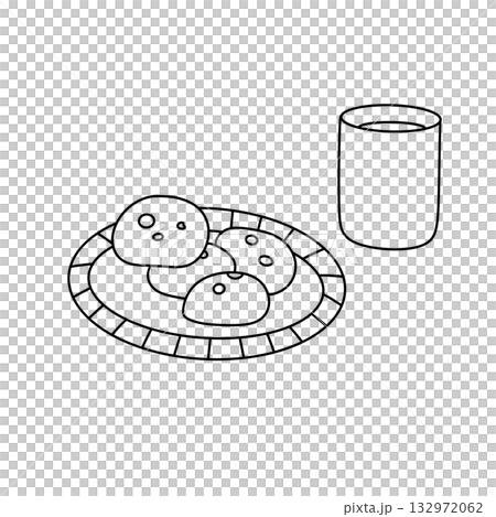 A plate of cookies and a cup of milk 132972062
