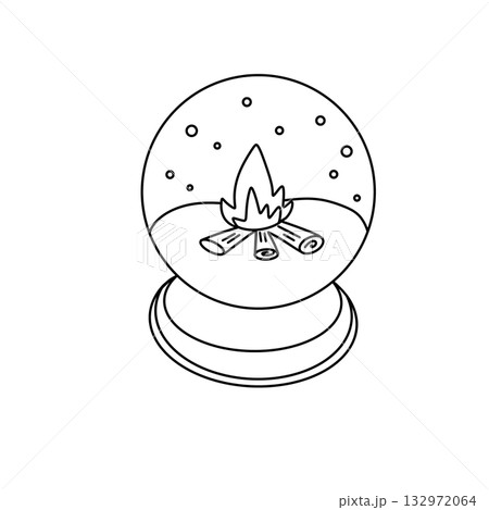 A snow globe with a fire inside it 132972064