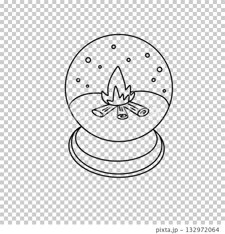 A snow globe with a fire inside it 132972064