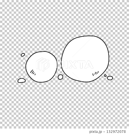 Two circles are drawn on a white background 132972078