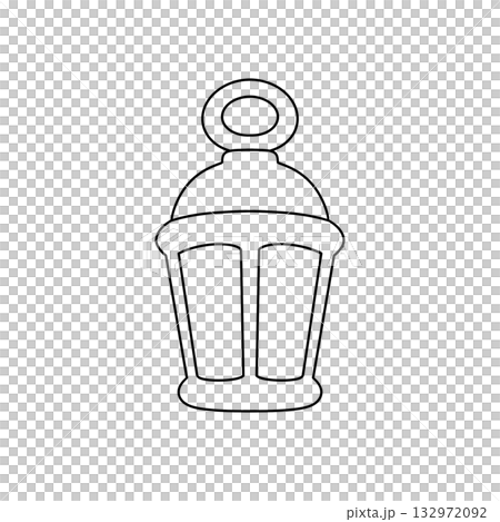 A lamp is drawn in black and white 132972092