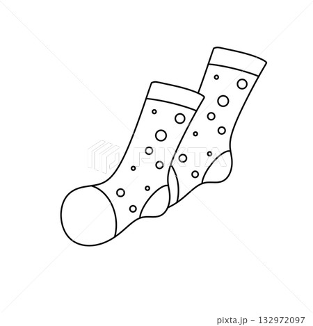Two white socks with dots on them 132972097