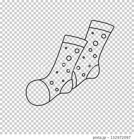 Two white socks with dots on them 132972097