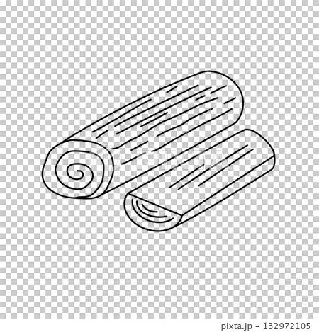 Two pieces of wood are shown in a black and white drawing 132972105