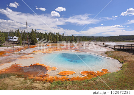 Silex Spring on Fountain Paint Pot Trail in Yellowstone National Park, USA Silex Spring on Fountain Paint Pot Trail in Yellowstone National Park, USA 132972285
