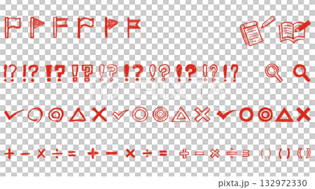 Symbols written with colored pencils 132972330