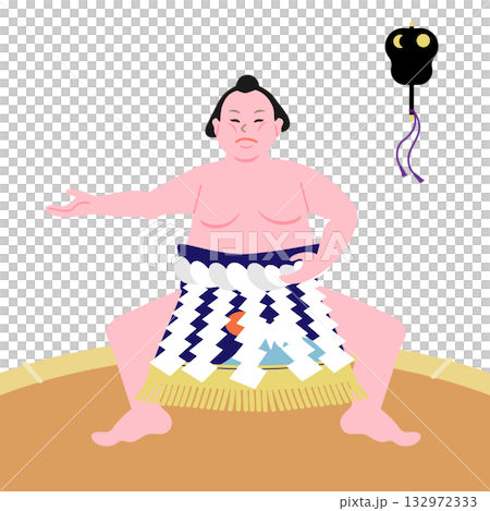 Yokozuna's ring-entering style, Unryu style vector illustration 132972333