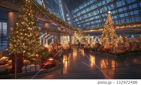 クリスマスを感じる町並み クリスマスを感じる町並み 132972486