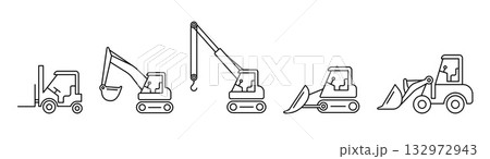 建設機械のアイコンセット 建設機械のアイコンセット 132972943