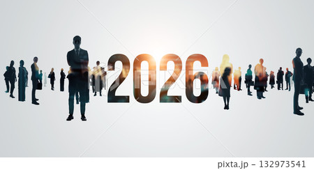 多国籍の人々とテクノロジー ビジネス向け2026年新年イメージ 令和8年年賀状素材 多国籍の人々とテクノロジー ビジネス向け2026年新年イメージ 令和8年年賀状素材 132973541