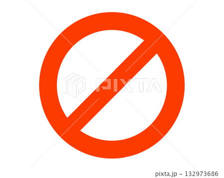 赤い丸に斜線 赤い丸に斜線 132973686
