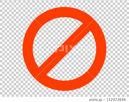 赤い丸に斜線 赤い丸に斜線 132973686