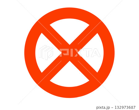 赤い丸にバツ印 赤い丸にバツ印 132973687