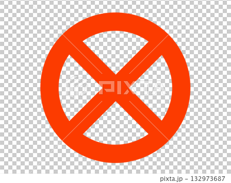 赤い丸にバツ印 赤い丸にバツ印 132973687