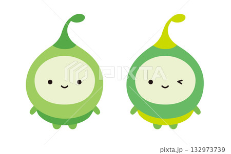 グリーンピースや青豆、新芽っぽいキャラクター 132973739