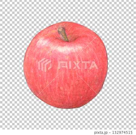 一幅紅蘋果水彩鉛筆插圖 132974515