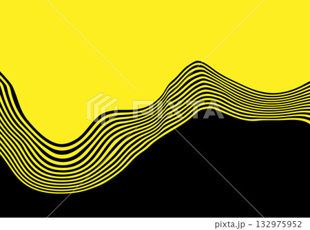 Abstract Graphic Texture with Dynamic Yellow and Black Stripes, Conveying a Sense of Flow or Optical Illusion. Eps 10 132975952