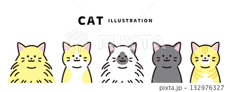 シンプルな猫のアイコンイラストセット 132976327
