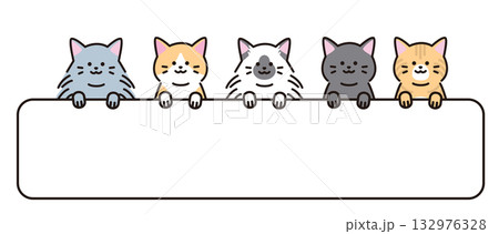 シンプルな猫のフレームイラスト 132976328