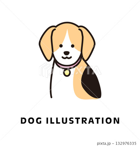 ビーグルのアイコンイラスト 132976335