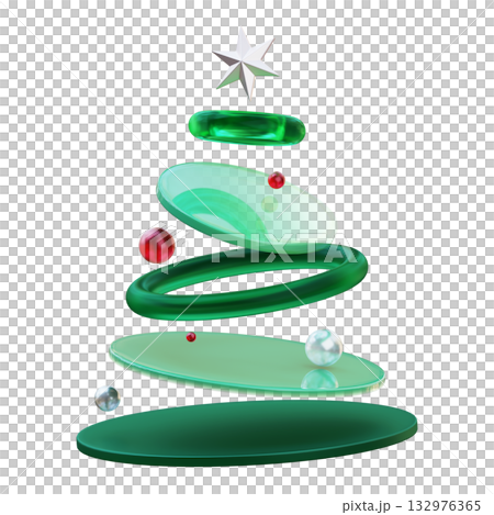 3D glass christmas tree graphic 3D glass christmas tree graphic 132976365