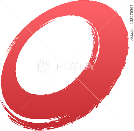 赤色グラデーションの和風楕円背景　筆 132976567