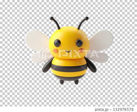 Cute bee 3D illustration 132976578