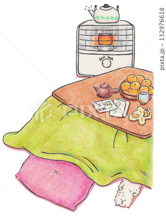 家で過ごすお正月のイラスト 家で過ごすお正月のイラスト 132976618