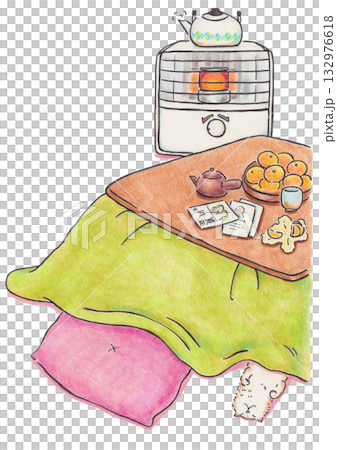 家で過ごすお正月のイラスト 家で過ごすお正月のイラスト 132976618