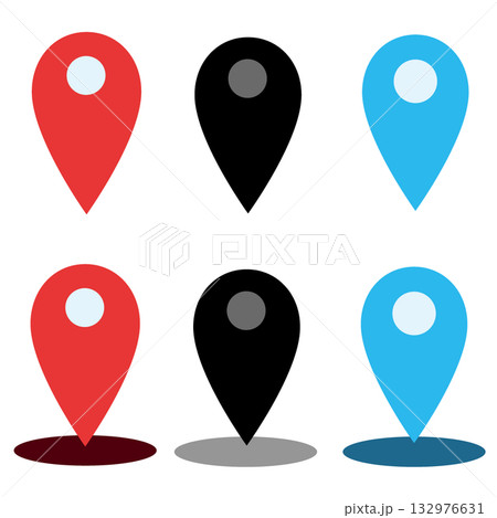 地図マーカーのシンプルアイコン 132976631