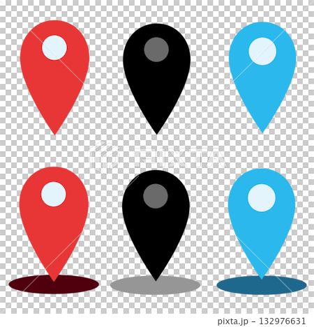 地図マーカーのシンプルアイコン 132976631