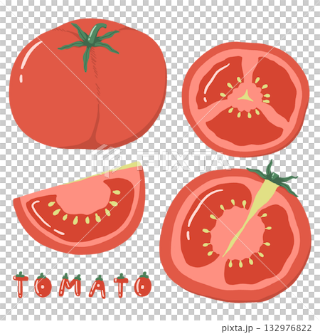 Cute Tomato Cutaway Illustration Set Vol.1 132976822