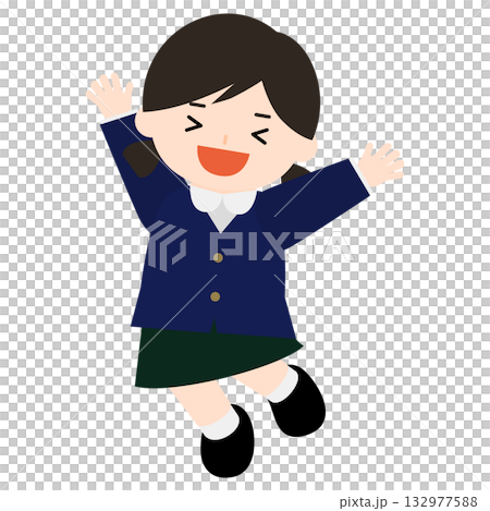 女孩高興地跳了起來 132977588