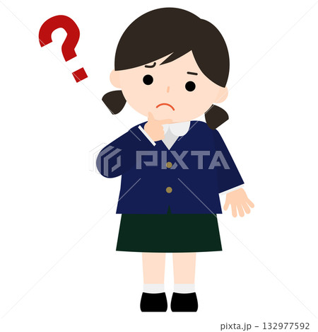 疑問を持つ女の子 疑問を持つ女の子 132977592
