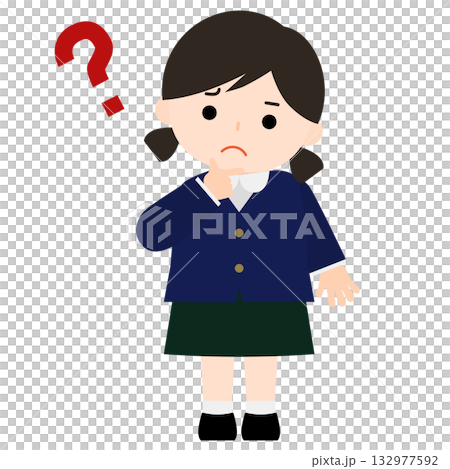 疑問を持つ女の子 疑問を持つ女の子 132977592