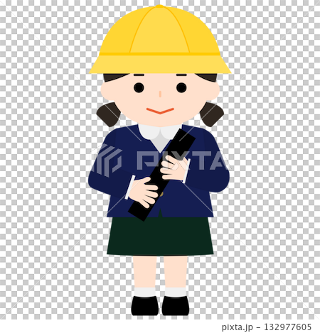 制服姿で卒業証書を抱える女の子 132977605