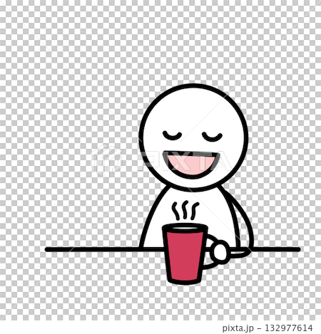 People relaxing at a table drinking coffee People relaxing at a table drinking coffee 132977614