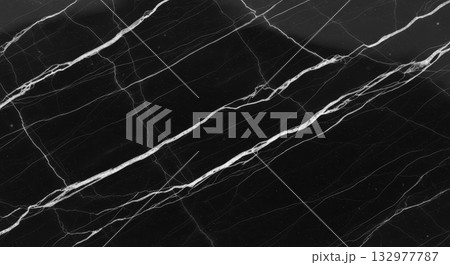 Black marble texture with white veins for background, luxury design, or elegant wallpaper concept 132977787